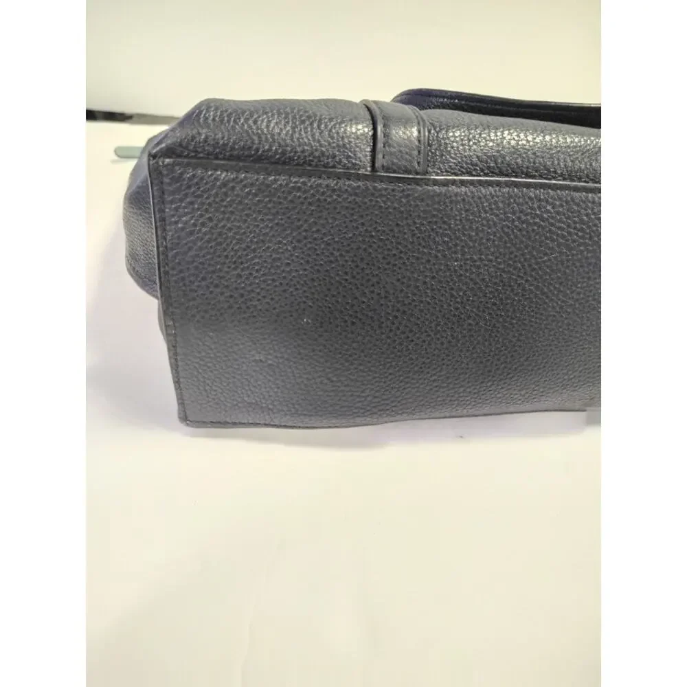 Coach 1573 May Pebble Leather Tote Navy Midnight Blue Shoulder Bag